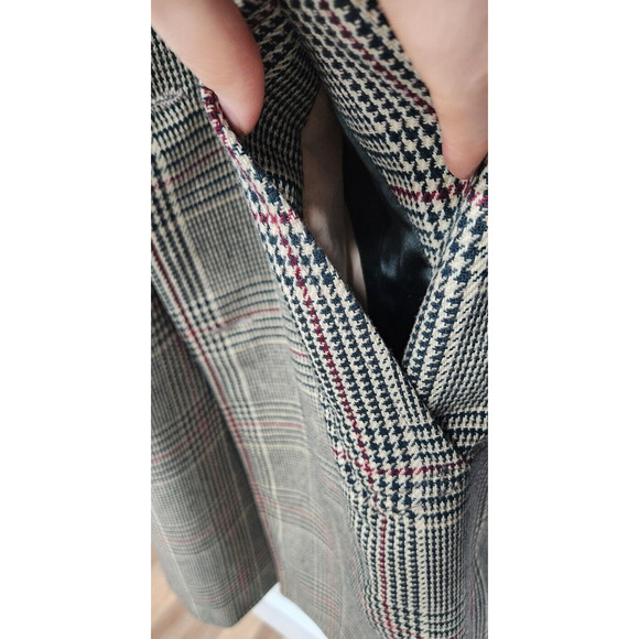 Hudsons Rockham Men's Classic Houndstooth Plaid Long Coat, Size42L, In Tan Multi - Picture 11 of 14